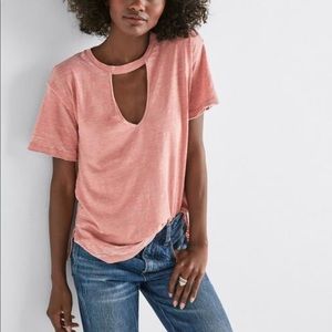 Lucky Brand | Venice Burnout Choker Tee - Pink